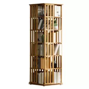 회전식 원목 책장 3단 4단 이동식 수납장 심플한 디자인 가정용 학생용 다단 책장 인테리어 효과적인 수납 솔루션