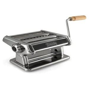 임페리아의 파스타 메이커 머신 - 간편한 잠금 다이얼과 우드 그립 핸들이 있는 헤비 듀티 강철 구조 모델 190