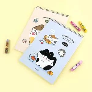 핑크풋 귀여운 냥냥이 종합장 스프링 무선 종합장 무선종합장