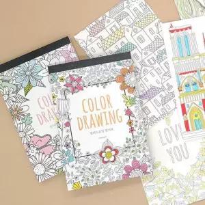 핑크풋 컬러드로잉 엽서북 컬러링북 색칠공부 색칠공부 컬러드로잉북