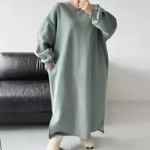 /옷자락 여자 빅사이즈 면 롱원피스