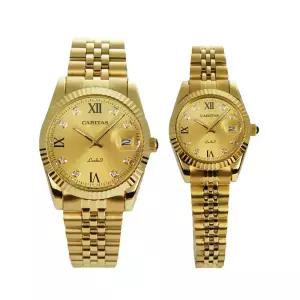 카리타스 금장 커플 선물 명품 예물 고급 원형 메탈 손목 시계 / C15000G
