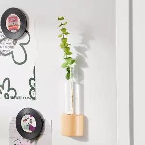 마그넷 자석 우드 한송이 꽃병 인테리어오브제 꽃화병 미니화병