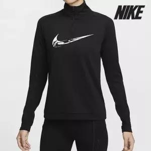 [세일] 나이키 여성 반집업티/ FV6388-010/ 우먼스 스우시 쿼터집 러닝 미드 레이어