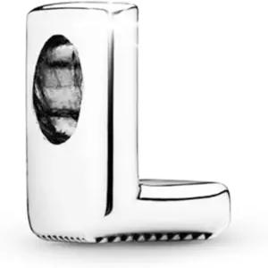 PARCOM 이니셜 참 팔찌용 판도라 팔찌 S925 스털링 실버 레터 여성 생일 기념식용 구슬 목걸이 펜던트 발찌