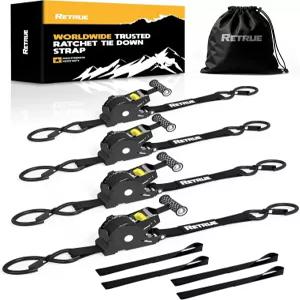 레트루 헤비 듀티 셀프 리트랙팅 래칫 스트랩 트레일러 오토바이 ATV 무빙 화물 취급 등 1500파운드