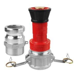 1pcs BAAJ-파이어 호스 노즐, 2Pc 2in 캠록 피팅 커플링이 있는 2In NPSH 대형 산업용 파이어 일정 흐름 안개 노즐