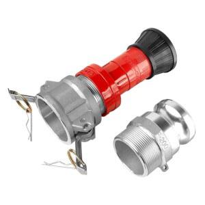 소방 호스 노즐, 2인치 NPSH 중장비 산업용 상수 흐름 2Pc 캠록 피팅 커플링