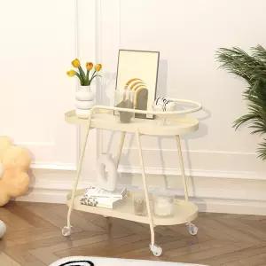 모던 철제 트롤리 화이트 트레이 무빙 이동식 카트 슬림