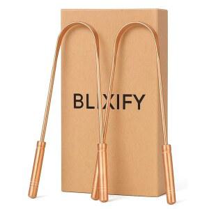 구리 혀 스크레이퍼 세트 (2팩) u2013 성인 및 어린이용 100% 순도 구리 | 인체공학적 U자형, 저개그 디자인 | 재사용 가능한 혀 클리너 | 일일 구강 및 위생 도구