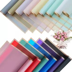 Bupduk 60매 15색 꽃다발 포장지 플로리스트 방수 악세사리 꽃집 DIY 선물 결혼식 생일 선물용 종이