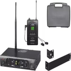 오디오 2000의 AWM6308U UHF 100 선택 가능 주파수 무선 인이어 모니터 시스템 PVC 휴대용 케이스 포함