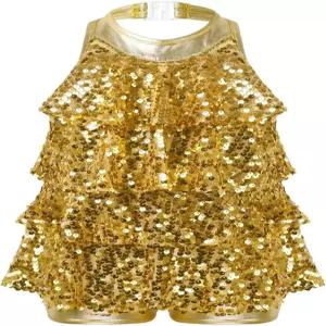 걸스 발레 재즈 라틴 댄스 의상 나시 세퀸 레오타드 원피스 무대 공연 댄스웨어