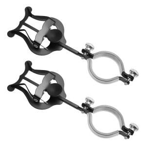 플루트 트럼펫 트롬본 마칭 밴드 악기 연습 초보자를 위한 2pcs 클라리넷 리어 음악 클립 메탈 시트 및 플립 폴더 홀더 액세서리 블랙