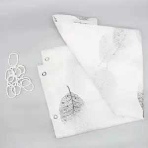 방수 욕실 커튼 나뭇잎 패턴 샤워 칸막이 인테리어 (WFK9SAT)