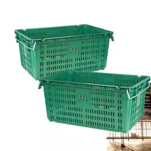 대형 운반상자 과일 플라스틱 이사 다용도 바구니 1개/정리/노란/상자/사각/손잡이/프라스틱/박스/마트