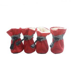 르콩펫 반려견 부츠, 방수 신발, 반사 스트랩이 있는 미끄럼 방지 밑창, 초소형, 소형, 중형 및 대형견(레드, 6)에 적합합니다