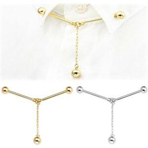 LHCHGEN 2pcs 메탈 태슬 칼라 핀 클래식 클립 셔츠 타이 남성 장식용 체인 비즈니스 정장 액세서리, 웨딩 비즈니스용
