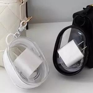 고품질 PVC 투명 파우치키링 소품함 인형 가방고리 휴대용 (WFK9FMV)