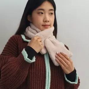 따듯해 페이크퍼 미니 여성 겨울 머플러 베이지 쁘띠 목도리 (WFK9FSR)