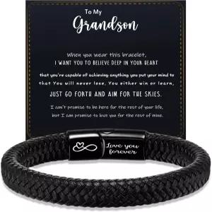 남편 발렌타인데이 선물 남성 가죽 팔찌 부활절 바구니 스터퍼 사랑해요 남자친구 남자 생일 아들 갓슨