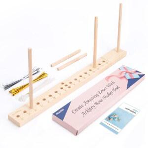 Ackitry 리본 화환용 XL 보우 메이커, 40.6cm(16인치) 만들기용 나무 메이커 도구, DIY 공예 할로윈 크리스마스 파티 장식, 헤어 리본, 코르사지, 휴일 화환