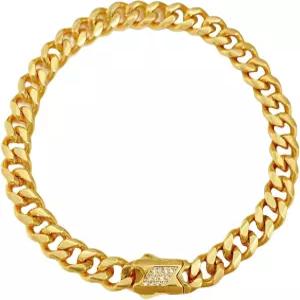 18K 골드 팔찌 여성 가벼운 럭셔리 악세사리 모아진 단단한 쿠바 체인 남성 고급 선물