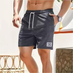 남자 골지 반바지 허리밴딩 데일리 여름 편한 5부팬츠 4색 (WFKAJE7)