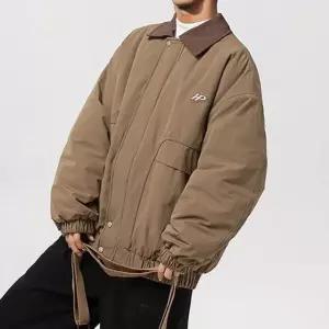 겨울옷 컬러 배색 남성 빈티지 스트릿 블루종 점퍼 (WFK9ILL)