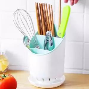 주방 수납 수저통 그린 색상 물빠짐 숟가락 정리함 식기 정리용품 (WFKA82X)