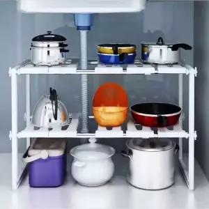 조립식 2단 주방 수납 선반 정리대 정리 용품 수납대 (WFKA8AD)