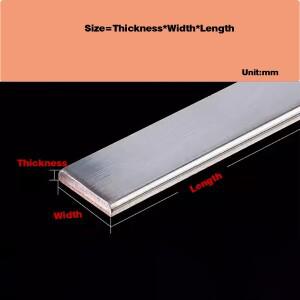 1Pcs 두께 2mm 3mm 4mm 5mm T2 주석 도금 구리 바 보라색 플랫 스트립/전도성 접지 플레이트 버스 길이