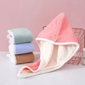 극세사 양면 샤워 타올 머리 수건 헤어 드라이 타월 핑크 (WFKAEKZ)