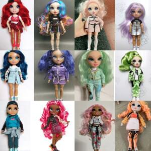 몽테조이 원래 디자인 수제 사용자 정의 패션 드레스 인형 스커트 바지 큰 여동생 레인보우  소녀 장난감