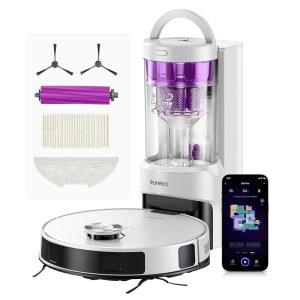 가방 없는 셀프 비우기 스테이션이 있는 유레카 E20 플러스 로봇 청소기, 청소기 및 걸레 콤보, 45일 용량, 업그레이드된 8000Pa 흡입 모발 엉킴 방지 브러시, 라이다 내비