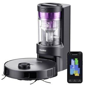 가방 없는 셀프 비우기 스테이션이 있는 유레카 로봇 청소기, 45일 용량, 3000Pa 흡입, 라이다 내비게이션, NER E10s BK