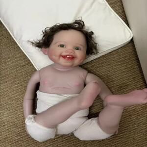 몽테조이 EGO Clearance 32인치 다시 태어난 아기 보조개와 손 뿌리 머리가  드레스 없이 이미 완성된 인형