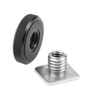 도니식 스테인리스 스틸 콜드 슈 마운트 3/8인치 1/4인치 삼각대 나사 어댑터 DSLR 카메라 케이지 리그 모