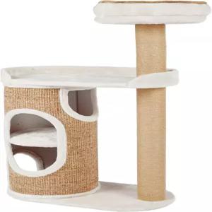 트릭시 팔코 46인치 캣 타워 시살 스크래치 포스트 2층 콘도 푹신한 플랫폼 탈착식 침대 브라운 117cm