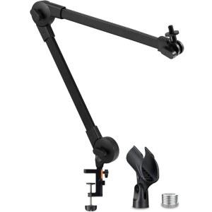 [미국배송] 마이크탑 마이크 붐 암 스탠드 클립 홀더가 있는 조절식 서스펜션 가위 팟캐스트 녹음 스튜디오용 헤비 듀티 클램프