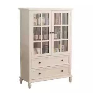 원목 그릇장 엔틱 주방 유리 레트로 장식장 미니 찬장