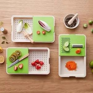 캠핑여행채칼 멀티요리도구 논슬립 캠핑여행 다용도 도마채칼세트 양면