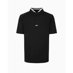 갤러리아 [25FW]블랙 남성 냉감 변형 카라 반팔 티셔츠HUTS5C618BK