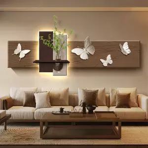 감성 인테리어 액자 빈티지 화분 디자인 꽃병 포인터 거실 장식 그림 수경 재배 식물 LED 무드 조명 나비 3