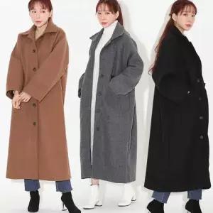 캐주얼 롱코트 무지 코트 겨울 데일리