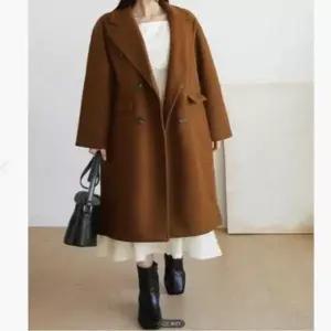 모직 루즈핏 겨울 롱코트 우아한 스타일