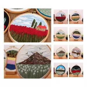 풍경 diy 자수 패키지 프랑스자수 집콕 키트 장식 세트 십자수 DIY 초보자
