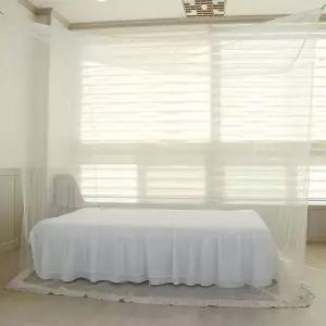 [콩심팥심]화이트 침대 사각모기장 싱글