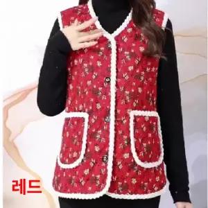 김장조기 양털 조끼 꽃무늬 겨울 누빔 조끼 할머니조끼 당일한국 뽀글이