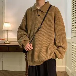 [프로셀러] 남자 3컬러 댄디한 대학생룩 카라 니트 스웨터 긴팔티